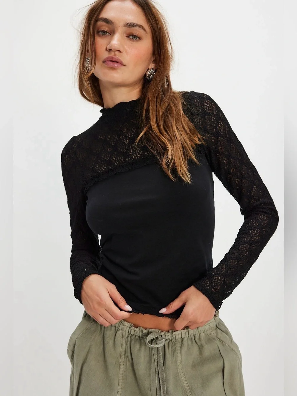 FREE PEOPLE Miya Lace Top